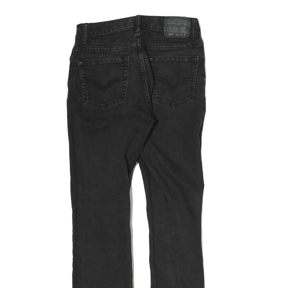 LEVI'S 511 Womens Jeans Black Slim Skinny Denim Medium W27 L27 Zip Closure