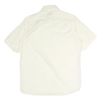 BOSS HUGO BOSS Mens White Plain Cotton Shirt M Short Sleeve Button Down