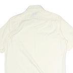 BOSS HUGO BOSS Mens White Plain Cotton Shirt M Short Sleeve Button Down