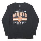 MLB Mens Black Giants Graphic T-Shirt M Long Sleeve Crew Neck Cotton Baseball