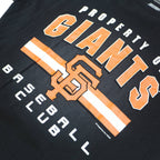 MLB Mens Black Giants Graphic T-Shirt M Long Sleeve Crew Neck Cotton Baseball