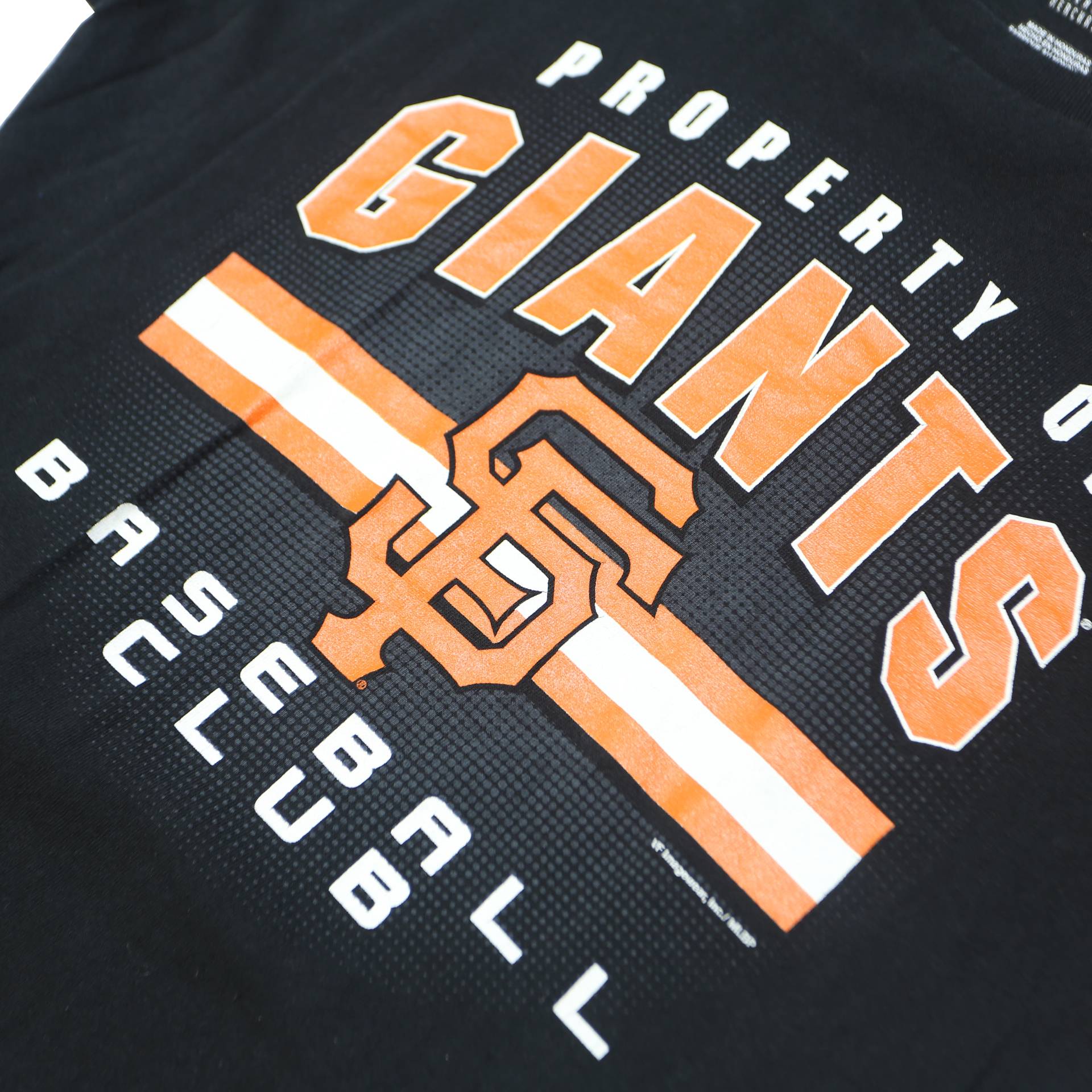 MLB Mens Black Giants Graphic T-Shirt M Long Sleeve Crew Neck Cotton Baseball