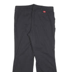 DICKIES Womens Cotton Blend Black Slim Straight Trousers W36 L32 Comfortable Fit