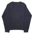 TOMMY HILFIGER Mens Blue Plain Jumper Crew Neck Basic Knit L Cotton Casual