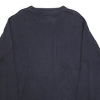 TOMMY HILFIGER Mens Blue Plain Jumper Crew Neck Basic Knit L Cotton Casual