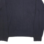 TOMMY HILFIGER Mens Blue Plain Jumper Crew Neck Basic Knit L Cotton Casual
