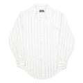 HARWYN Mens White & Light Blue Striped Cotton Blend Shirt M Casual Classic
