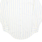 HARWYN Mens White & Light Blue Striped Cotton Blend Shirt M Casual Classic