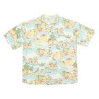ISLAND REPUBLIC Mens Blue & Yellow Hawaiian Shirt L Cotton Blend Casual Vacation