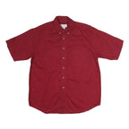 SEA PALMS Mens Red Casual Cotton Shirt M Button Down Pocket Short Sleeve