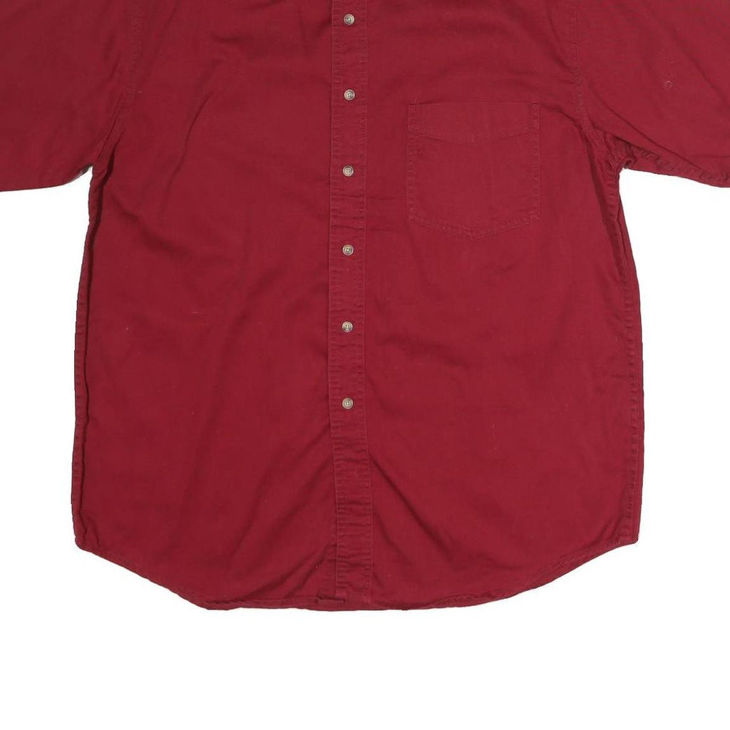 SEA PALMS Mens Red Casual Cotton Shirt M Button Down Pocket Short Sleeve