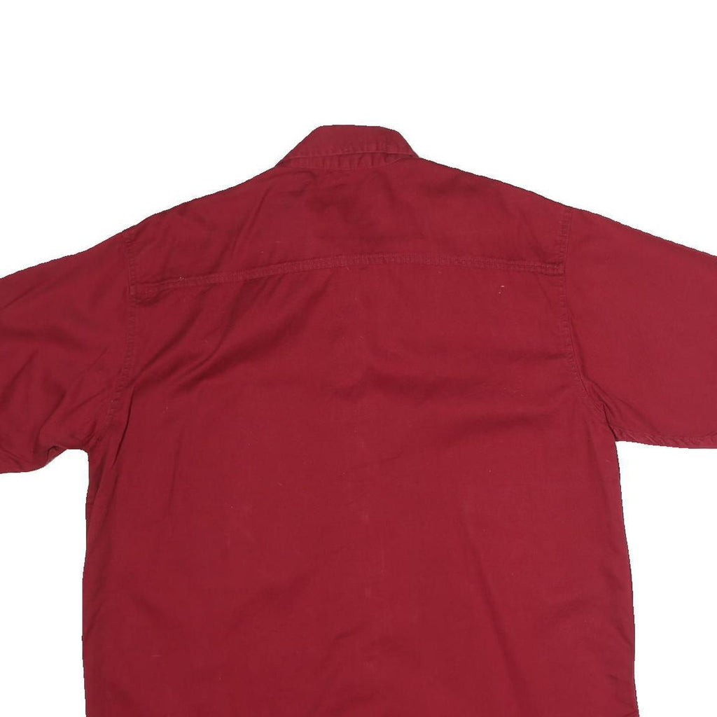 SEA PALMS Mens Red Casual Cotton Shirt M Button Down Pocket Short Sleeve