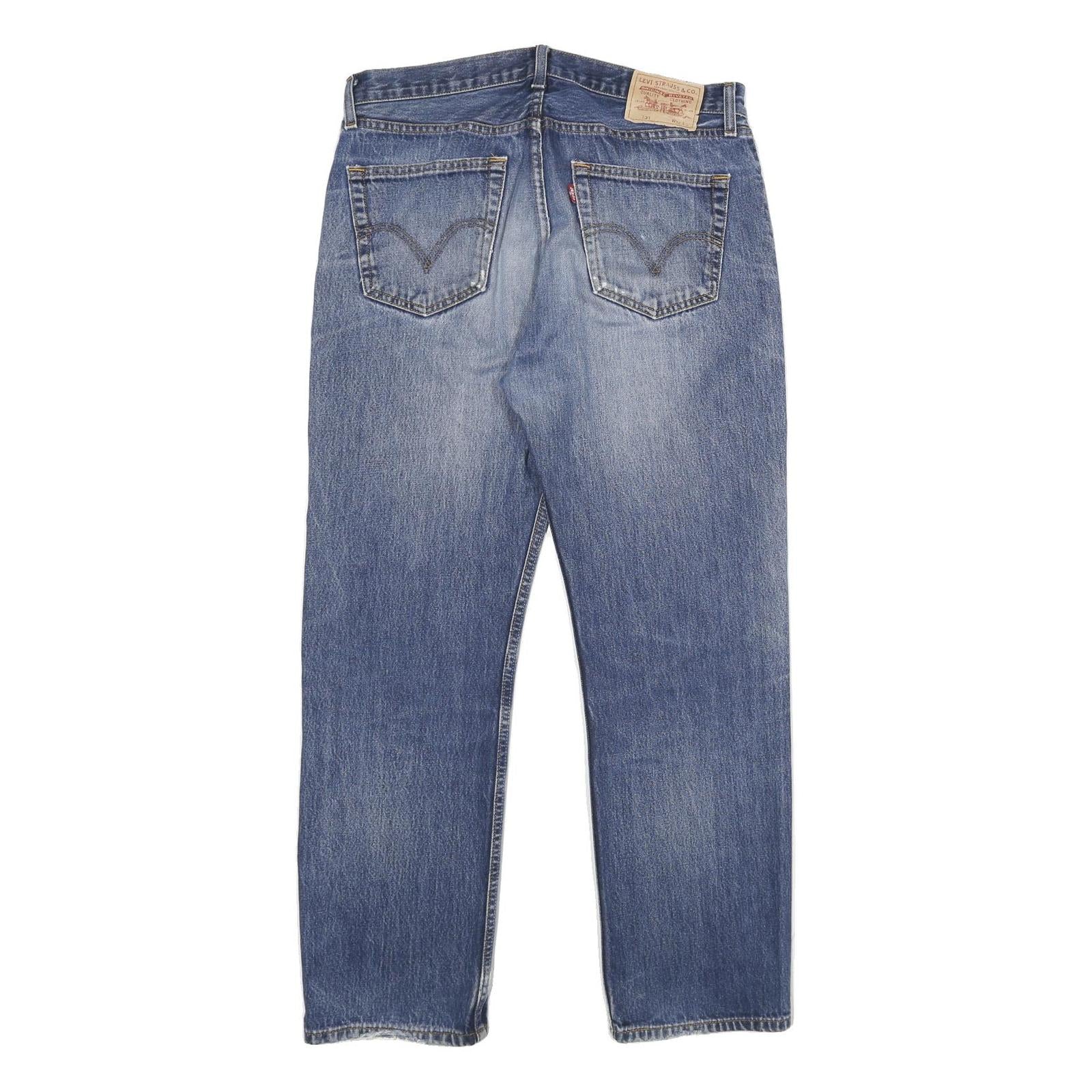 LEVI'S 751 Mens Jeans Blue Regular Straight Denim Medium W36 L32 Classic Fit