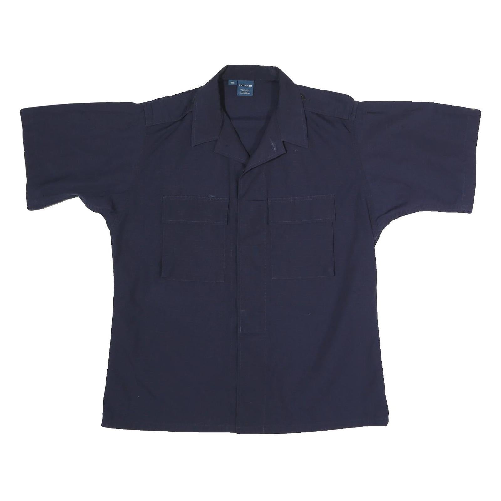 PROPER Mens Navy Blue Cotton Blend Shirt M Military Style Workwear