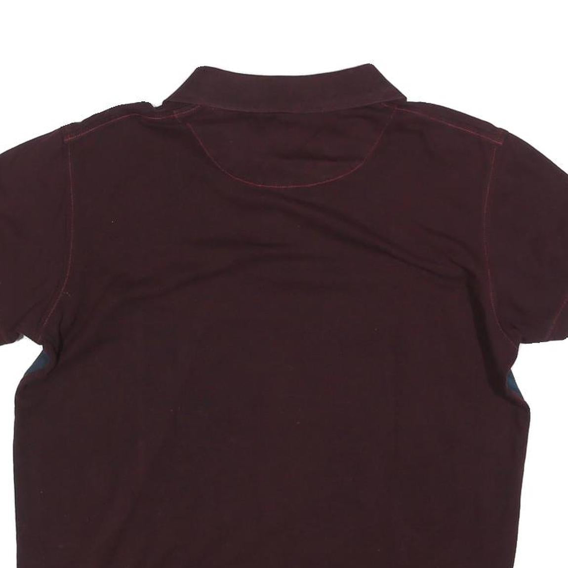 HARMONT & BLAINE Mens Blue & Burgundy Short Sleeve Polo Shirt M Cotton Blend HB