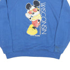 VELVA SHEEN Womens Blue Mickey Mouse Crew Neck L Cotton Blend Sweatshirt