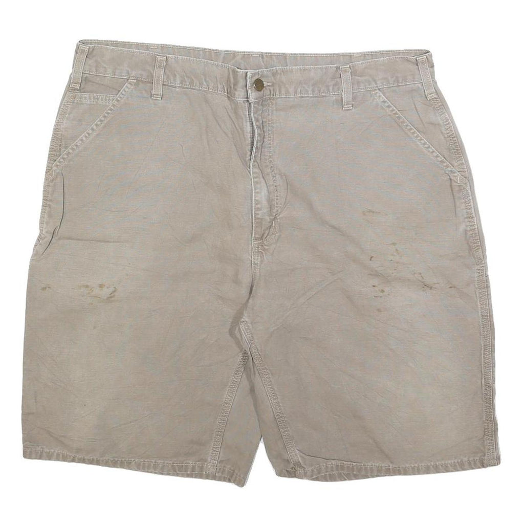 CARHARTT Mens Shorts Beige Casual Cotton Blend 2XL W40 Workwear Pockets