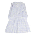 EMPORIO ARMANI Womens White Light Blue Cotton Blend Day Dress Long Sleeve M