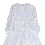 EMPORIO ARMANI Womens White Light Blue Cotton Blend Day Dress Long Sleeve M