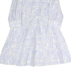 EMPORIO ARMANI Womens White Light Blue Cotton Blend Day Dress Long Sleeve M