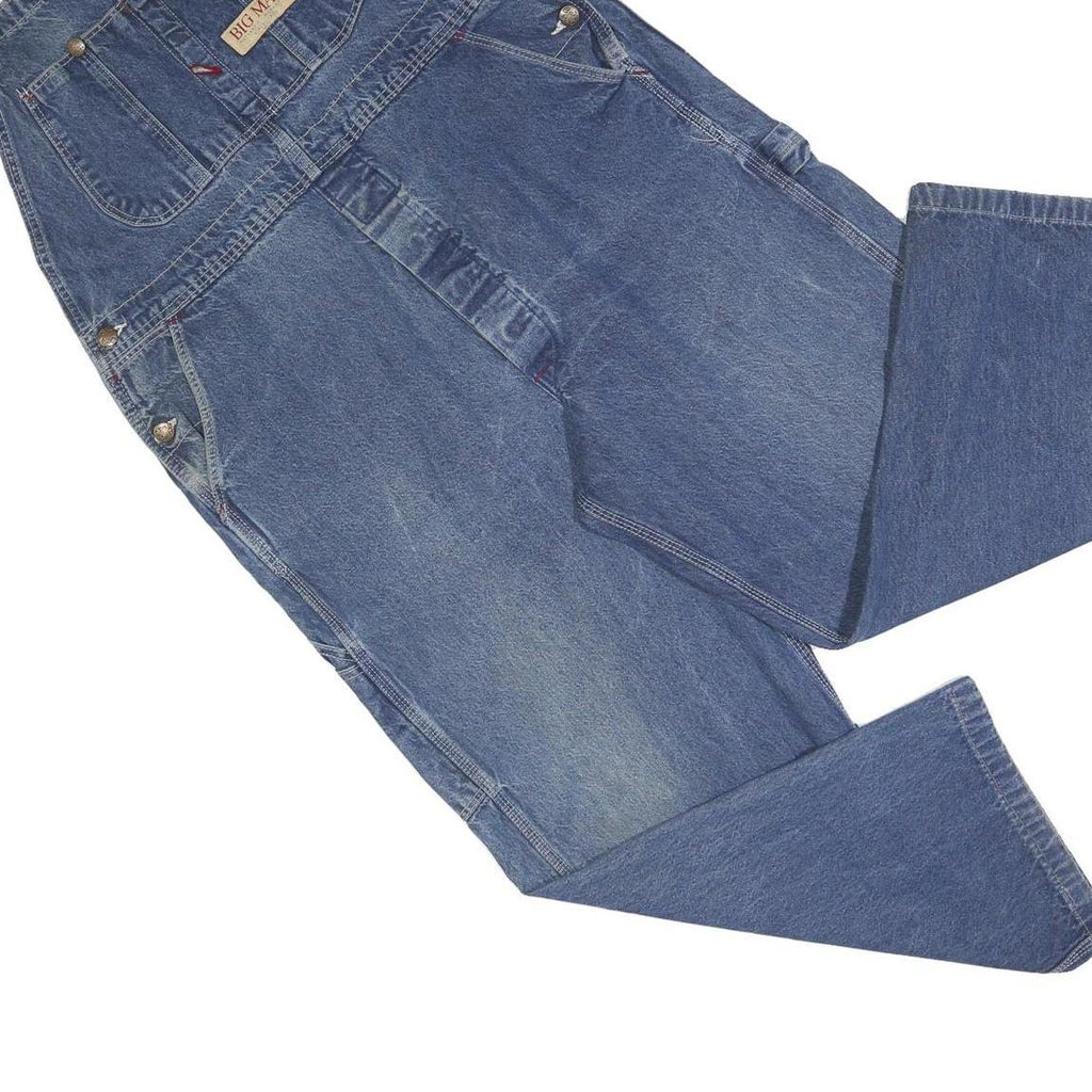BIG MAC Mens Blue Cotton Blend Relaxed Fit Denim Dungarees XL W40 L25 Workwear