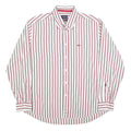 MCGREGOR Mens White & Red Stripe Classic Fit XL Shirt Cotton Blend Casual Long