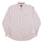 MCGREGOR Mens White & Red Stripe Classic Fit XL Shirt Cotton Blend Casual Long