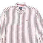 MCGREGOR Mens White & Red Stripe Classic Fit XL Shirt Cotton Blend Casual Long