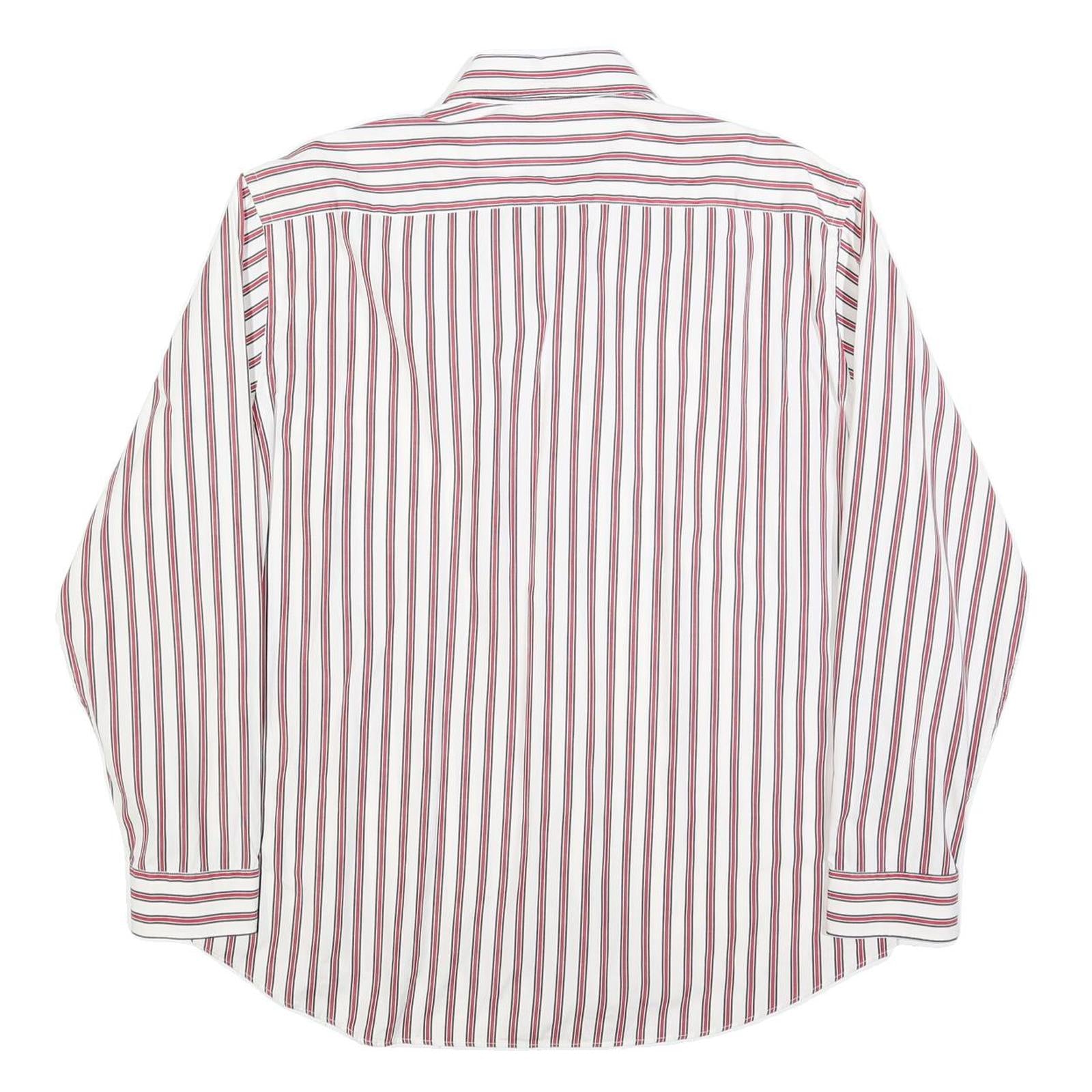 MCGREGOR Mens White & Red Stripe Classic Fit XL Shirt Cotton Blend Casual Long