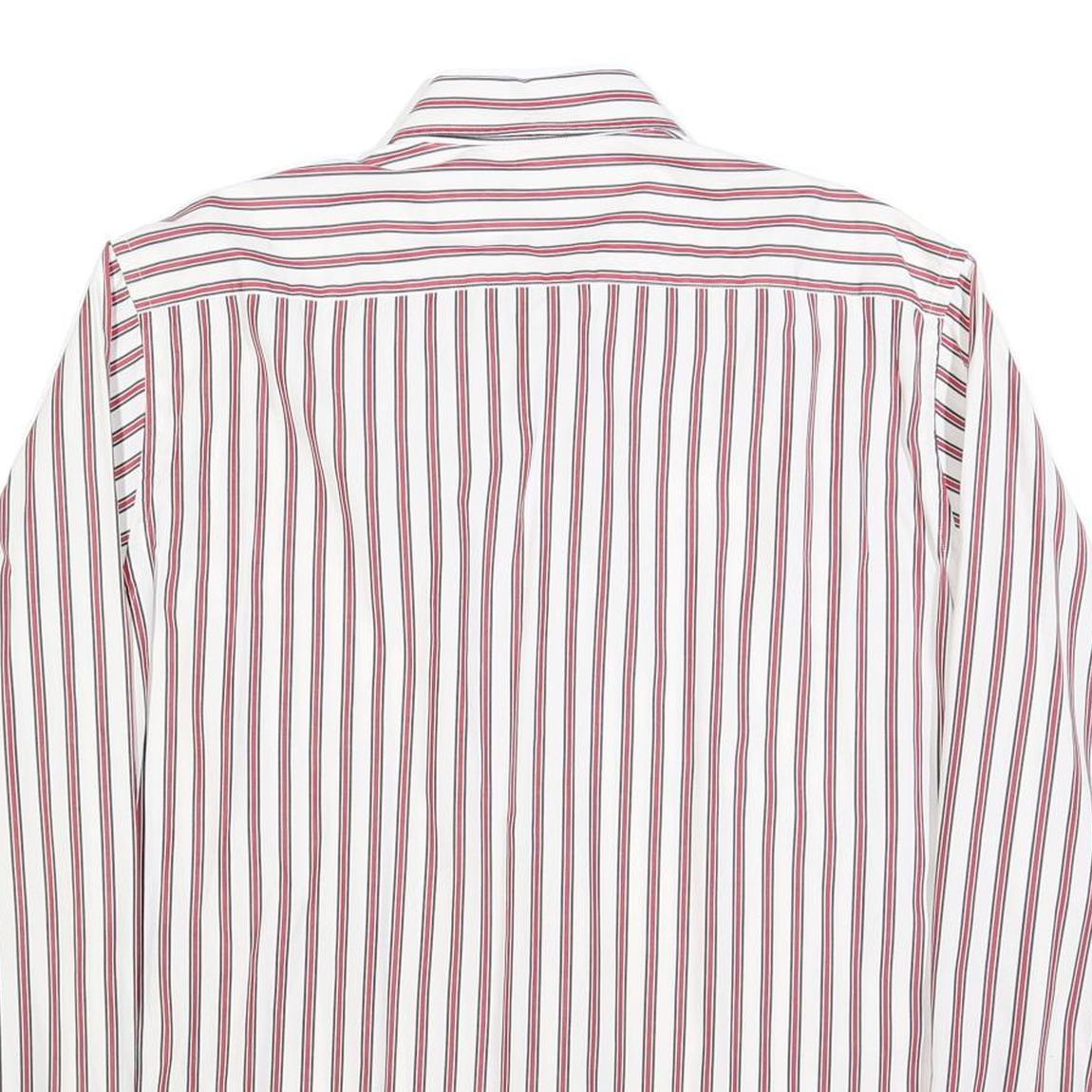 MCGREGOR Mens White & Red Stripe Classic Fit XL Shirt Cotton Blend Casual Long