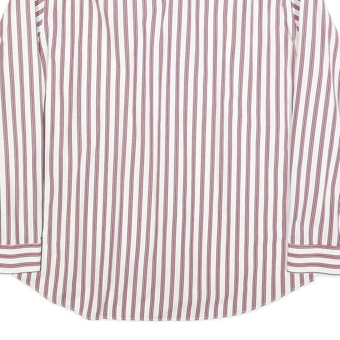 MCGREGOR Mens White & Red Stripe Classic Fit XL Shirt Cotton Blend Casual Long