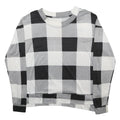 Womens Black & White Patterned Knit Jumper Crew Neck Regular Fit M Checked