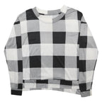 Womens Black & White Patterned Knit Jumper Crew Neck Regular Fit M Checked