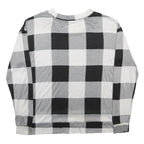 Womens Black & White Patterned Knit Jumper Crew Neck Regular Fit M Checked