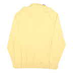 NAUTICA Mens Yellow & Navy Plain Pullover 1/4 Zip Cotton Jumper 2XL Casual