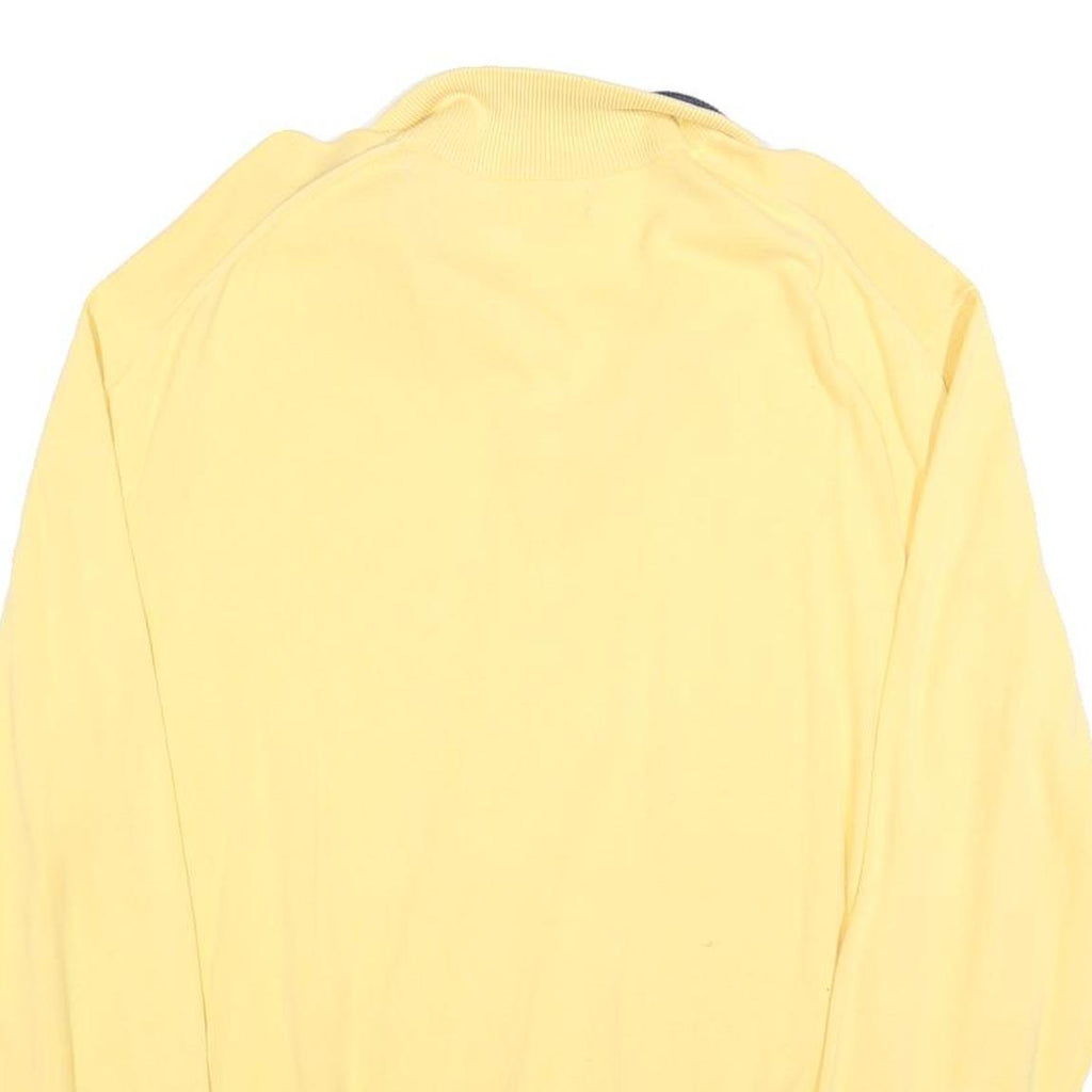 NAUTICA Mens Yellow & Navy Plain Pullover 1/4 Zip Cotton Jumper 2XL Casual
