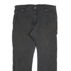 DICKIES Mens Cotton Blend Black Relaxed Fit Straight Trousers W40 L32 Workwear