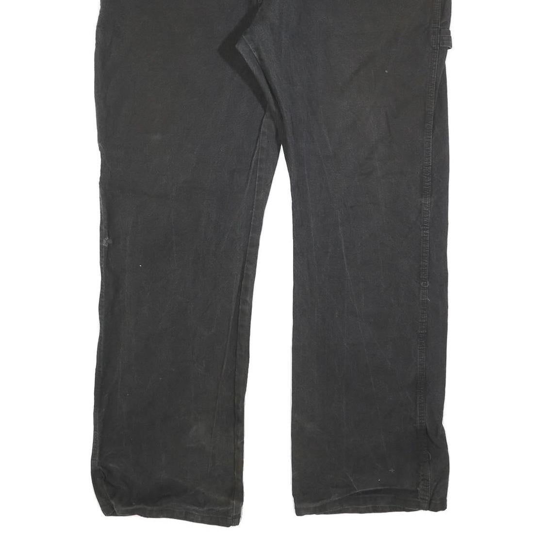 DICKIES Mens Cotton Blend Black Relaxed Fit Straight Trousers W40 L32 Workwear