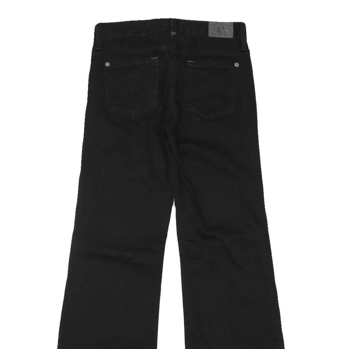 ARMANI EXCHANGE Womens Jeans Black Regular Straight Denim W25 L30 Zip Cotton