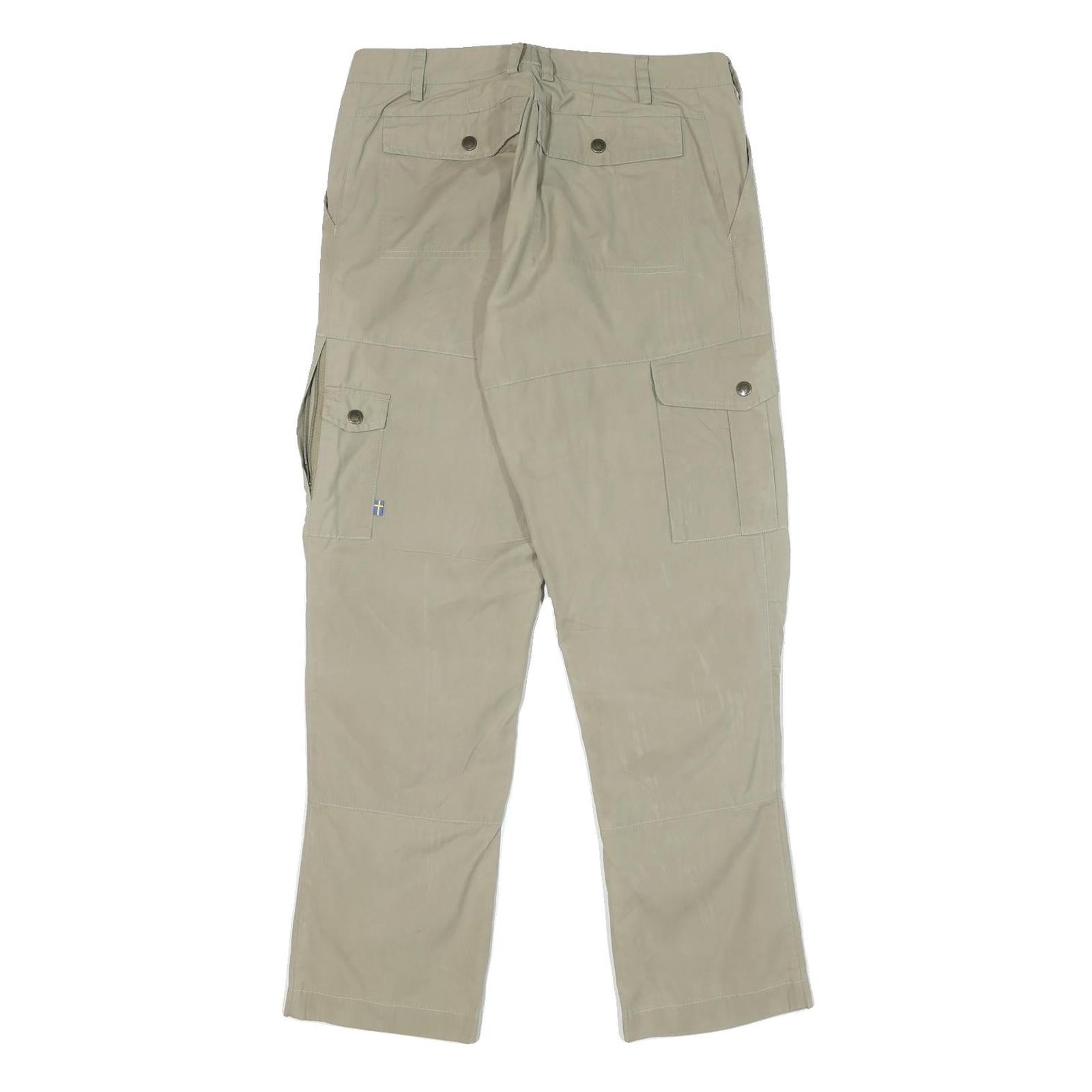 FJALLRAVEN Womens Polyester Blend Beige Regular Fit Cargo Trousers W30 L29