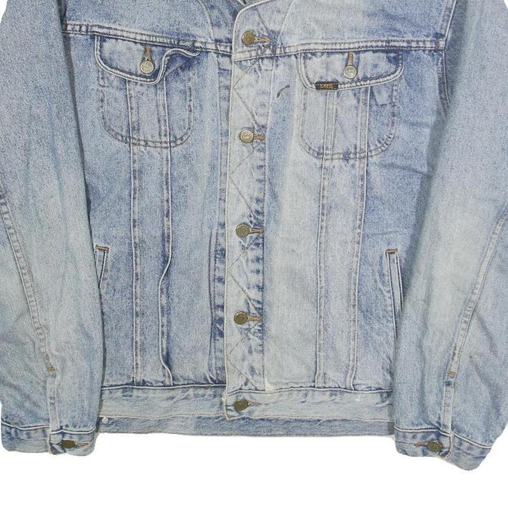 LEE Mens Blue Cotton Denim Jacket 2XL Button Closure Classic Fit Casual Wear