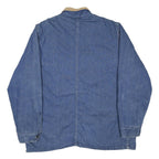BIG SMITH Mens Blue Cotton Workwear Jacket L Button Plain Durable Comfort