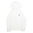 TOMMY HILFIGER Womens White Hoodie Jacket S Polyester Zippered Plain Casual
