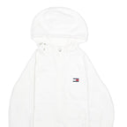TOMMY HILFIGER Womens White Hoodie Jacket S Polyester Zippered Plain Casual