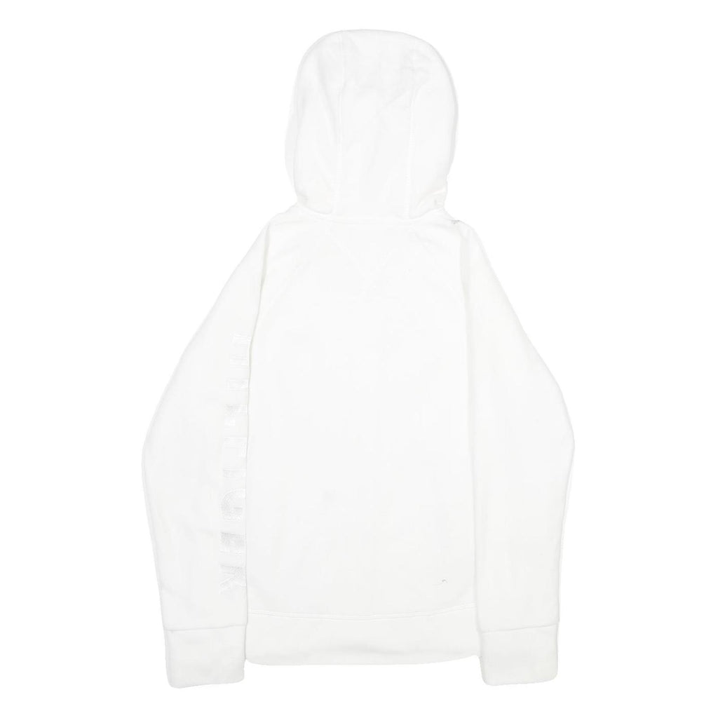 TOMMY HILFIGER Womens White Hoodie Jacket S Polyester Zippered Plain Casual