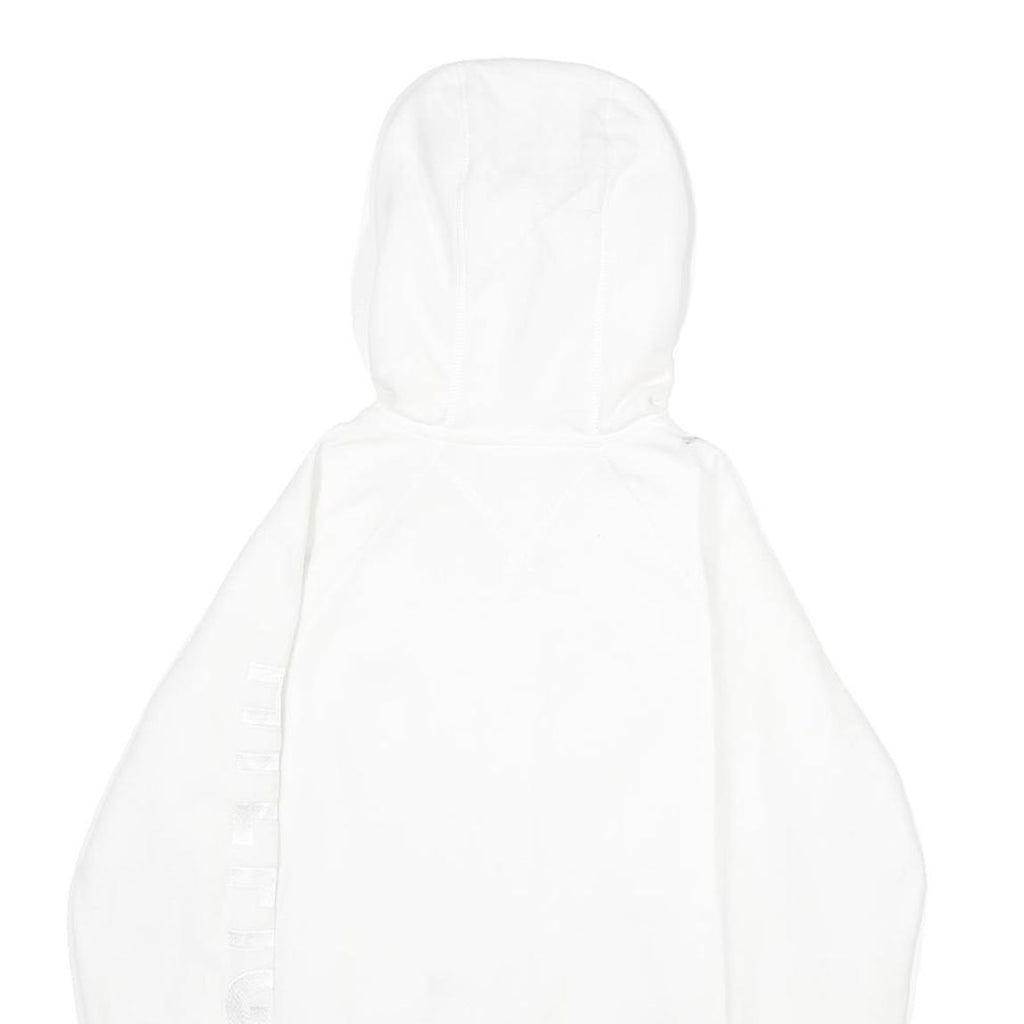 TOMMY HILFIGER Womens White Hoodie Jacket S Polyester Zippered Plain Casual