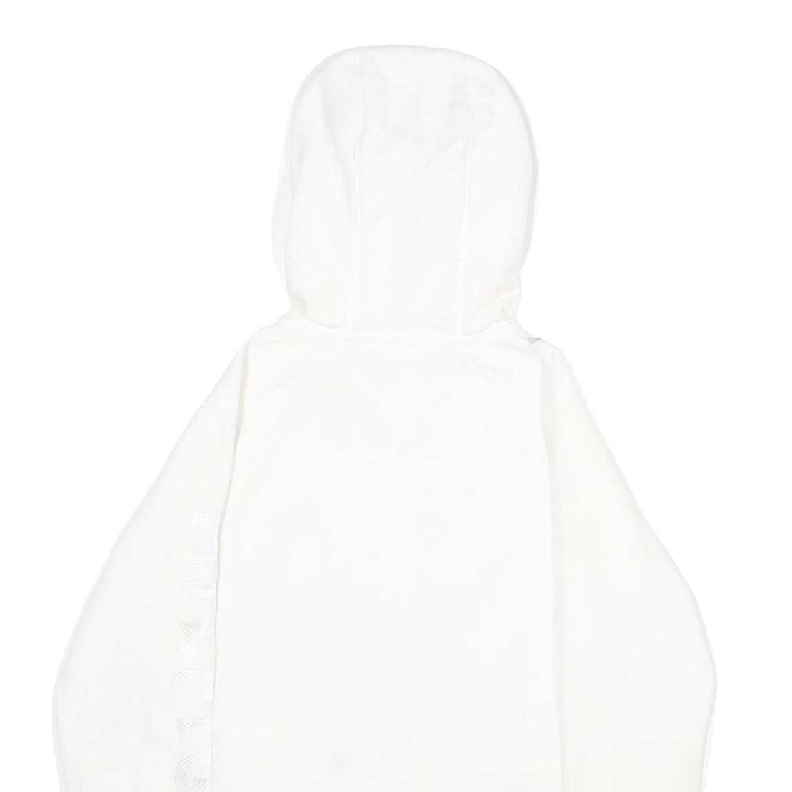 TOMMY HILFIGER Womens White Hoodie Jacket S Polyester Zippered Plain Casual