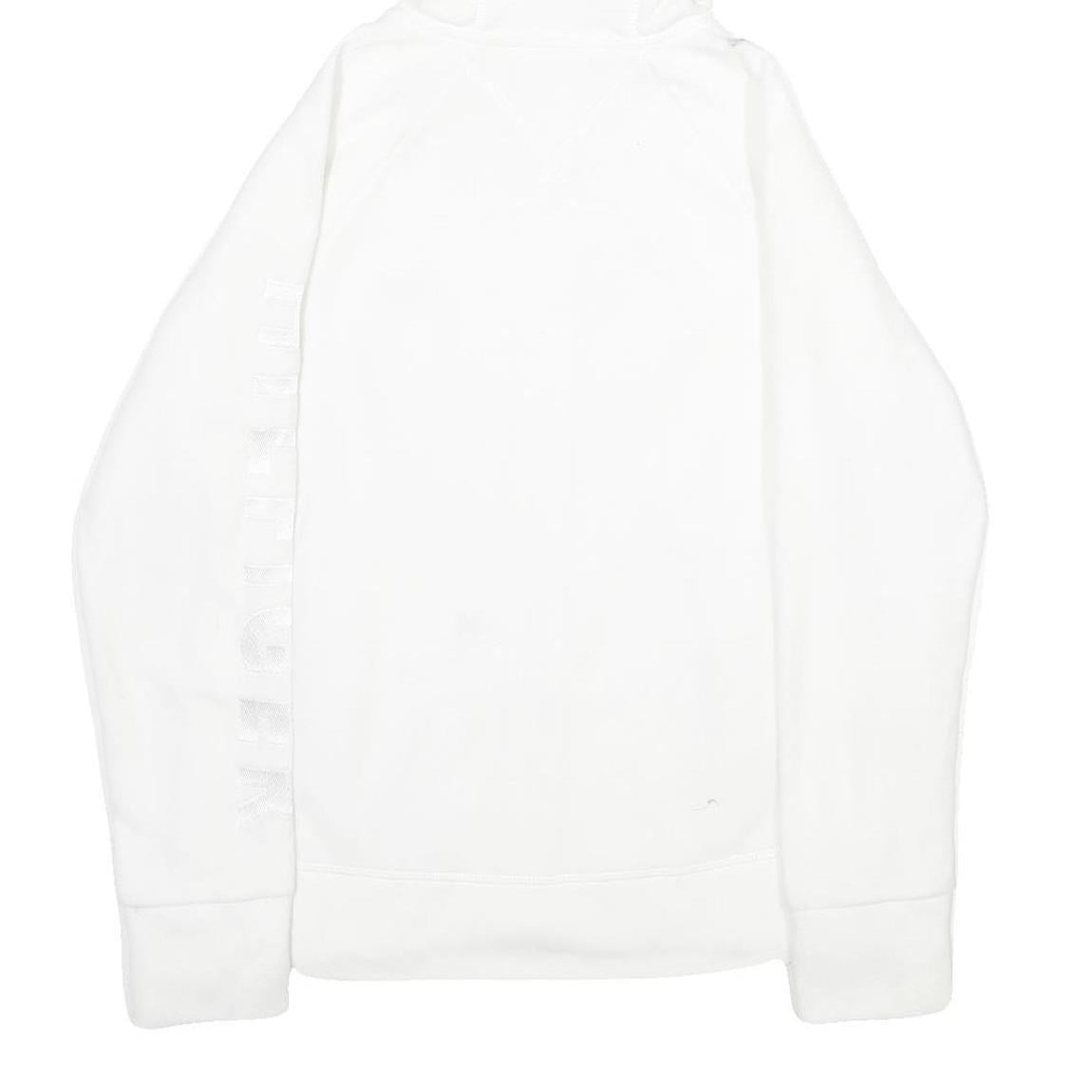 TOMMY HILFIGER Womens White Hoodie Jacket S Polyester Zippered Plain Casual