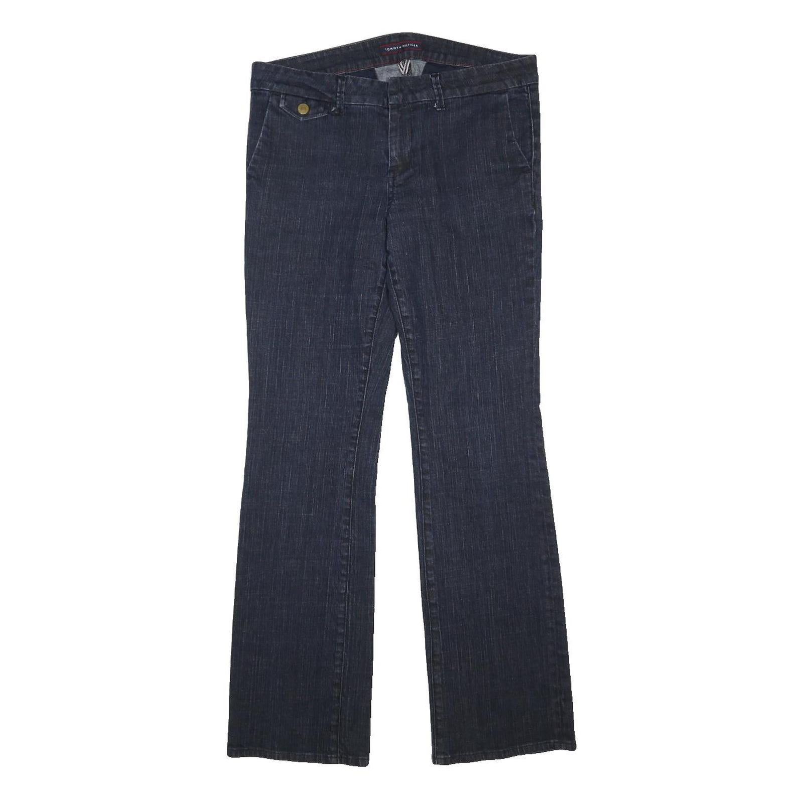 TOMMY HILFIGER Womens Regular Fit Blue Jeans Denim W34 L32 Button Closure