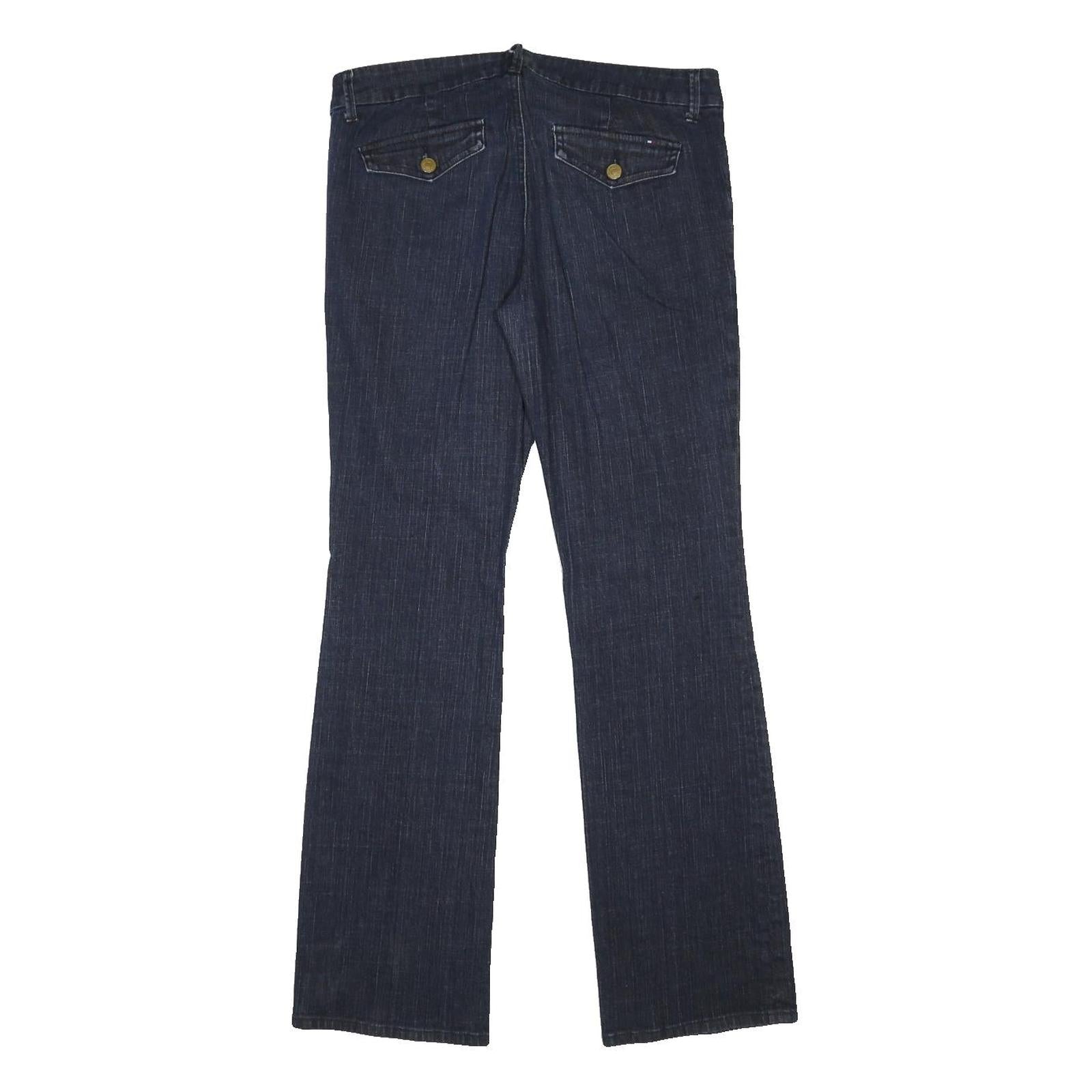 TOMMY HILFIGER Womens Regular Fit Blue Jeans Denim W34 L32 Button Closure